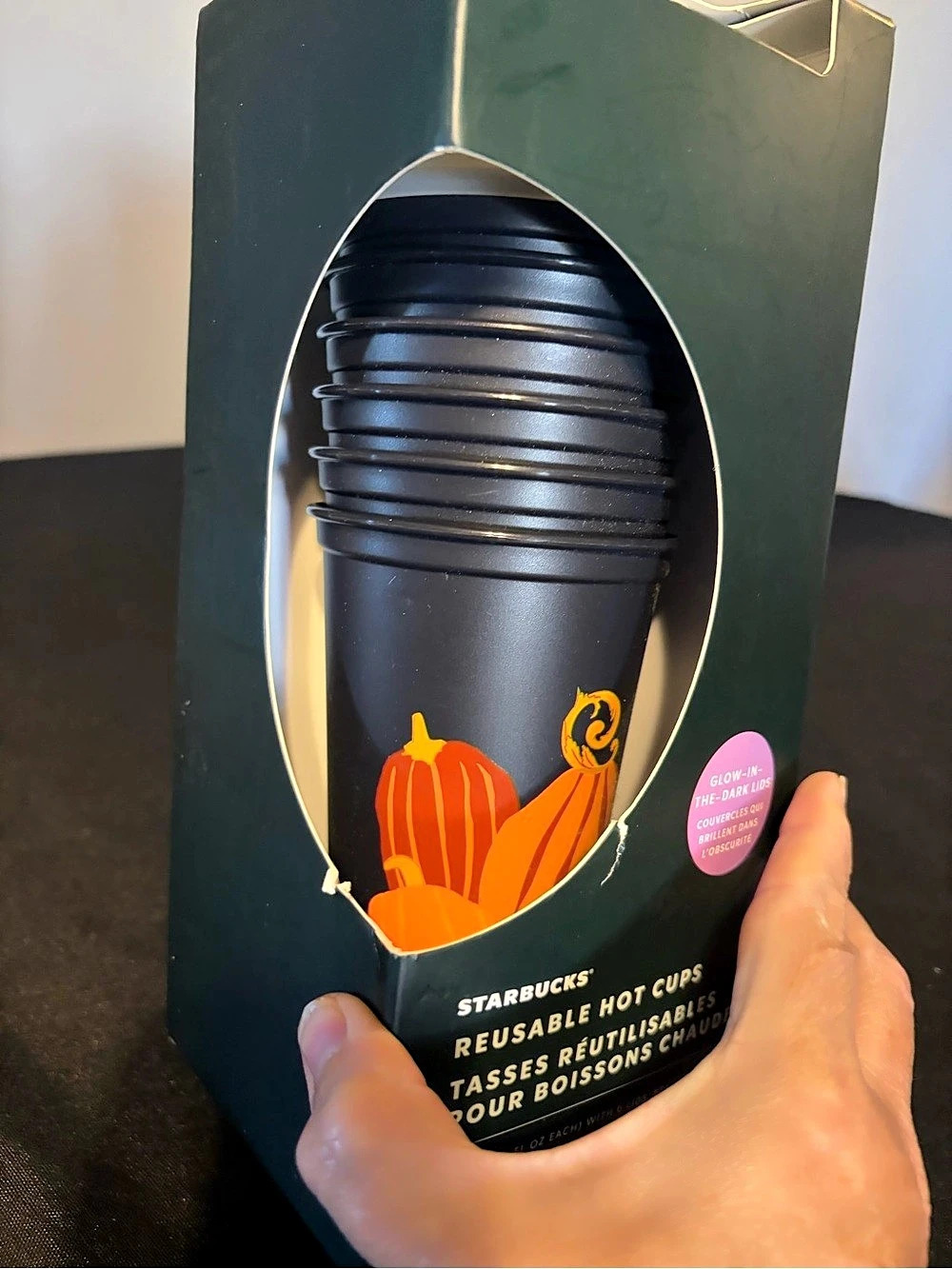 Starbucks Reusable Hot Cups Glow-in-the-Dark Pumpkin Set